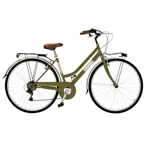 Airbici 603AC Damenfahrrad Citybike 28 Zoll | Fahrrad Damen Retro Cityräder City Bike 6-Gang, Stahlrahmen, Schutzbleche, LED-Licht und Gepäckträger | Fahrrad für Mädchen und Damen (Oase grün) von Airbici
