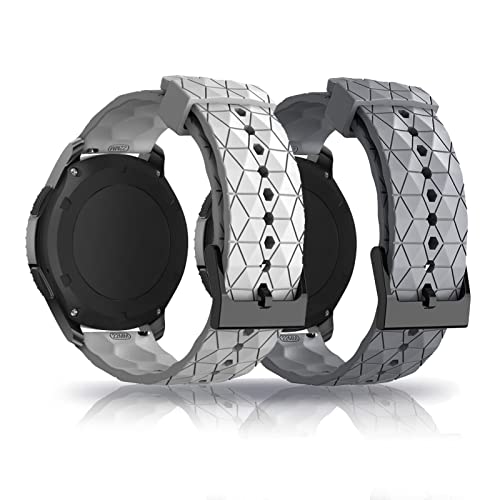 2 Packs Silikon Armbänder 20mm Kompatibel mit Huawei Watch GT2 / GT3-42mm Sport Textur Ersatzband Für Damen Herren Armband Für Huawei Watch GT2 / GT3-42mm (F) von AireWiki