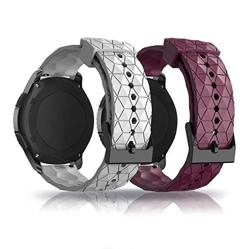 2 Packs Silikon Armbänder 20mm Kompatibel mit Huawei Watch GT2 / GT3-42mm Sport Textur Ersatzband Für Damen Herren Armband Für Huawei Watch GT2 / GT3-42mm (H) von AireWiki