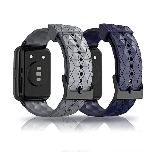 2 Packs Silikon Armbänder Kompatibel mit Huawei Watch Fit 2/ Huawei Watch Fit Sport Textur Ersatzband Für Damen Herren Armband Für Huawei Watch Fit 2/ Huawei Watch Fit (E,Huawei Watch Fit 2) von AireWiki