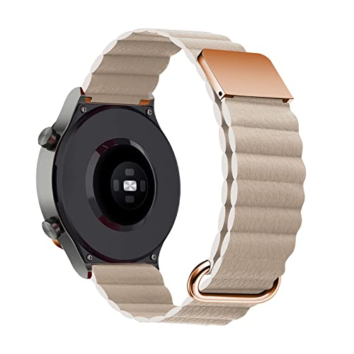 Armband Kompatibel mit Amazfit GTR 3 Pro/ Amazfit GTR 3 Armband Leder Silikon Ersatz Magnetische Für Herren Damen Uhrenarmband Für Amazfit GTR 3 Pro/ Amazfit GTR 3 (Khaki) von AireWiki