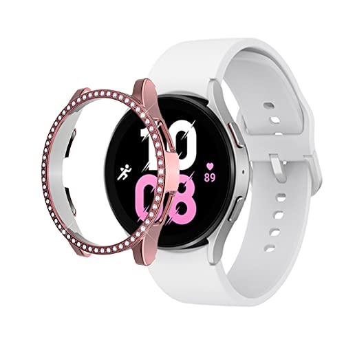 Diamanten Hülle Kompatible mit Samsung Galaxy Watch 4/5 40mm/44mm, Watch 4 Classic 42mm/46mm, Watch 5 Pro Hülle Glitzer 360 Anti Kratz (Rosa,Watch 4 Classic 46mm) von AireWiki