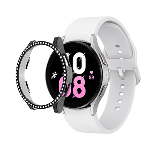 Diamanten Hülle Kompatible mit Samsung Galaxy Watch 4/5 40mm/44mm, Watch 4 Classic 42mm/46mm, Watch 5 Pro Hülle Glitzer 360 Anti Kratz (schwarz,Watch 4 Classic 42mm) von AireWiki