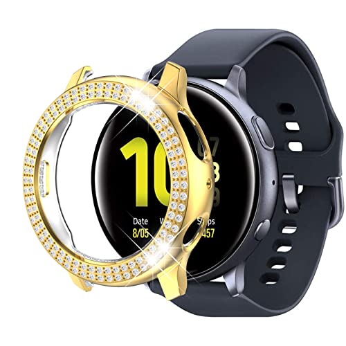 Diamanten Hülle Kompatible mit Samsung Galaxy Watch Active/Active 2 40mm/44mm Hülle Glitzer 360 Rundumschutz Ultradünne Anti Kratz Cover Leicht PC Case (golden,Active 2 44mm) von AireWiki