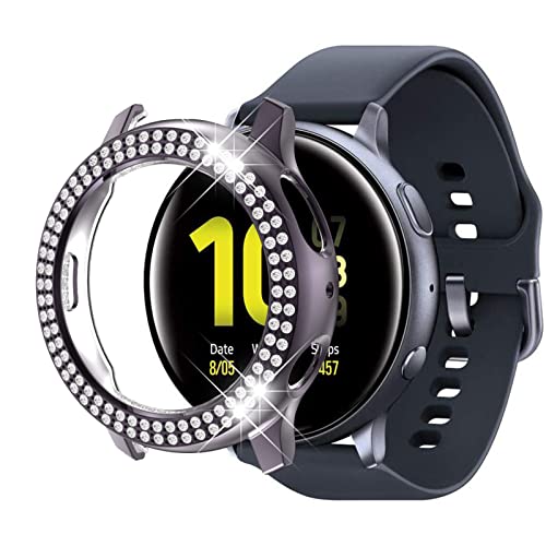 Diamanten Hülle Kompatible mit Samsung Galaxy Watch Active/Active 2 40mm/44mm Hülle Glitzer 360 Rundumschutz Ultradünne Anti Kratz Cover Leicht PC Case (grau,Active 2 40mm) von AireWiki
