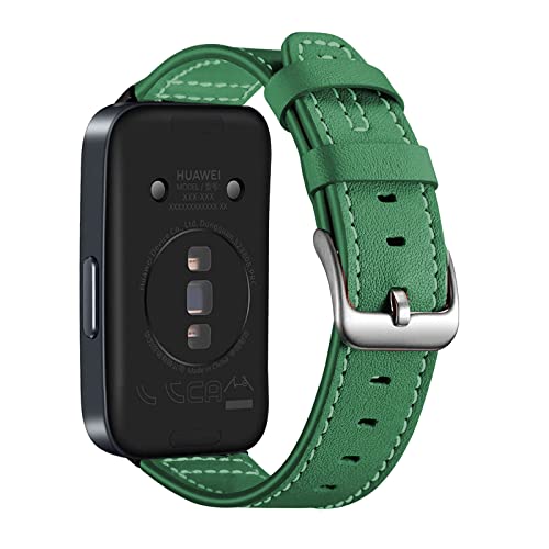 Leder Armbänd Kompatibel mit Huawei Band 8 Armband Für Damen Herren Echte Ersatzband mit Uhrenarmband Für Huawei Band 8 (grün) von AireWiki
