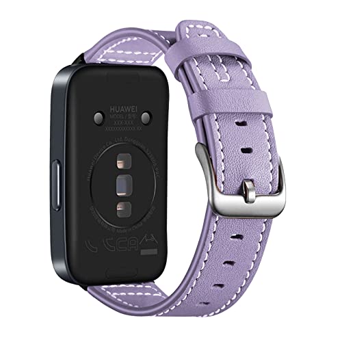 Leder Armbänd Kompatibel mit Huawei Band 8 Armband Für Damen Herren Echte Ersatzband mit Uhrenarmband Für Huawei Band 8 (lila) von AireWiki