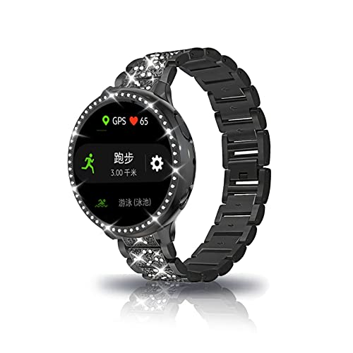 Metall Armband + Schutz Hülle Kompatibel mit Samsung Watch Active 2 44mm/ 40mm Armband Edelstahl Für Herren Damen Ersatz Für Samsung Galaxy Watch Active 2 44mm/ 40mm (Schwarz,40mm) von AireWiki