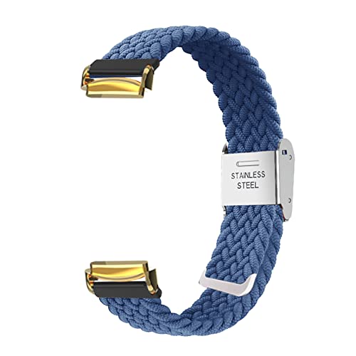Nylon Armband Kompatibel mit Fitbit Luxe Armband Keine Lücke Für Herren Damen Sport Stoff Ersatzband mit Uhrenarmband Für Fitbit Luxe (blau,Gold Verbinder) von AireWiki