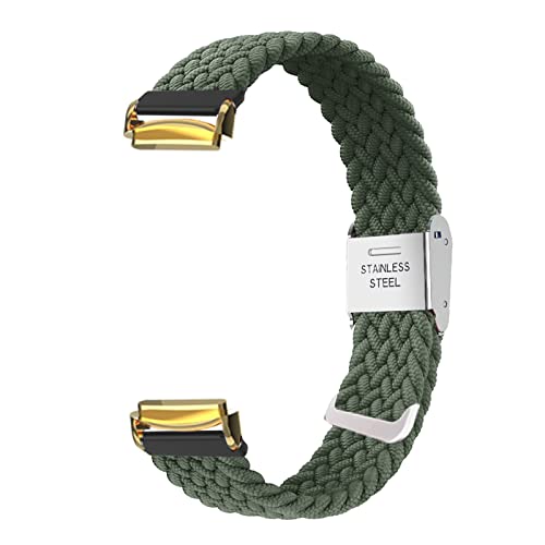 Nylon Armband Kompatibel mit Fitbit Luxe Armband Keine Lücke Für Herren Damen Sport Stoff Ersatzband mit Uhrenarmband Für Fitbit Luxe (grün,Gold Verbinder) von AireWiki