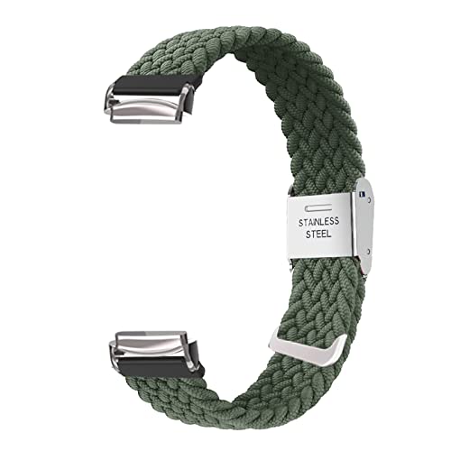 Nylon Armband Kompatibel mit Fitbit Luxe Armband Keine Lücke Für Herren Damen Sport Stoff Ersatzband mit Uhrenarmband Für Fitbit Luxe (grün,Silber Verbinder) von AireWiki