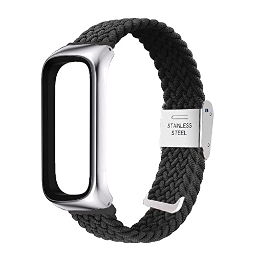 Nylon Armband Kompatibel mit Samsung Galaxy Fit 2 Armband Für Herren Damen Sport Stoff Ersatzband mit Uhrenarmband Für Samsung Galaxy Fit 2 (Schwarz) von AireWiki