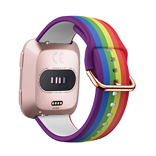 Silikon Armbänder Für Fitbit Versa 3/ Fitbit Versa 2 Silikon Muster Ersatzband Für Damen Herren Armband mit Kompatibel mit Fitbit Versa 3/ Versa 2 (Regenbogen,Versa 2) von AireWiki