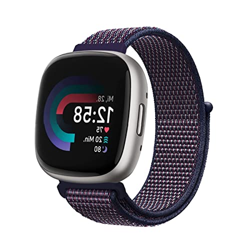 Solo Loop Armband Kompatibel mit Fitbit Versa 4/ Fitbit Sense 2 Nylon Stoff Sport Armbänder für Männer Frauen Stretchy Ersatz Kompatibel mit Fitbit Versa 4/Sense 2 (4) von AireWiki