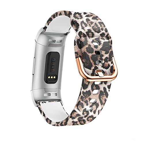 Sport Armbänder Für Fitbit Charge 3 Armband/Fitbit Charge 4 Silikon Ersatzband Für Damen Herren Armband mit Kompatibel mit Fitbit Charge 3 Armband/Fitbit Charge 4 (Leopard) von AireWiki