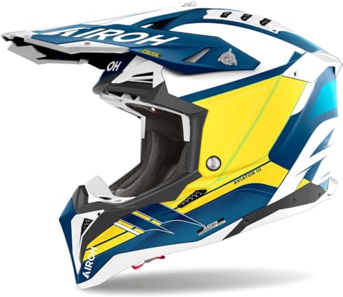 Airoh Motocross-Helm Aviator 3 Blau Gr. M von Airoh