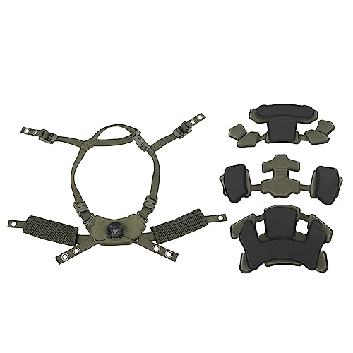 Airshi Helm-Kinnriemen-Aufhängungssystem, Weiches Helmpolsterset für Mich für Wendy (Armeegrüner Schwamm) von Airshi