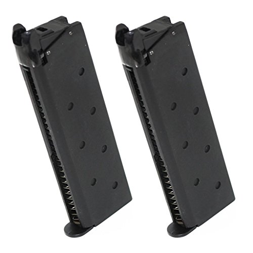 Airsoft Softair Ausrüstung 2pcs 25rd Gas Mag Magazin Für M1911 Serie GBB Pistole Schwarz von Airsoft Website