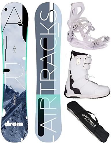 Airtracks Damen Snowboard-Set Freestyle Freeride Drom Lady Rocker 140 + Snowboard Bindung Master W + Snowboardboots Master QL W 38 + Sb Bag von Airtracks