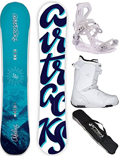 Airtracks Damen Snowboard Set Freestyle Freeride Orbelus Lady Camber 140 + Bindung Master W + Boots Strong ATOP W 39 + Sb Bag / 140 145 150 155 cm von Airtracks