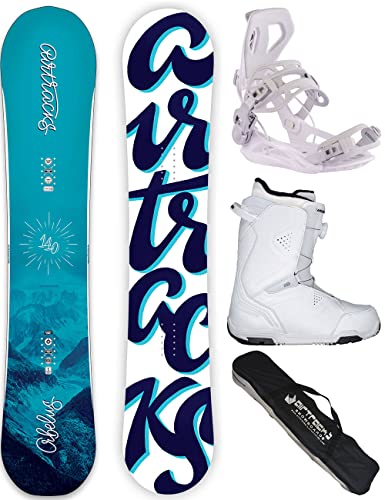 Airtracks Damen Snowboard Set Freestyle Freeride Orbelus Lady Camber 150 + Bindung Master W + Boots Strong ATOP W 39 + Sb Bag / 140 145 150 155 cm von Airtracks