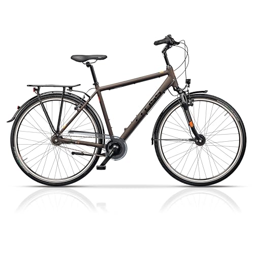 Airtracks Herren City Fahrrad 28 Zoll Citybike CITERRA Shimano Nexus 7 Gang - Nabendynamo - Braun Matt - Rahmenhöhen 48cm,52cm, 56cm und 60cm - Modelljahr 2023 (48cm (Körpergröße 155-165cm)) von Airtracks