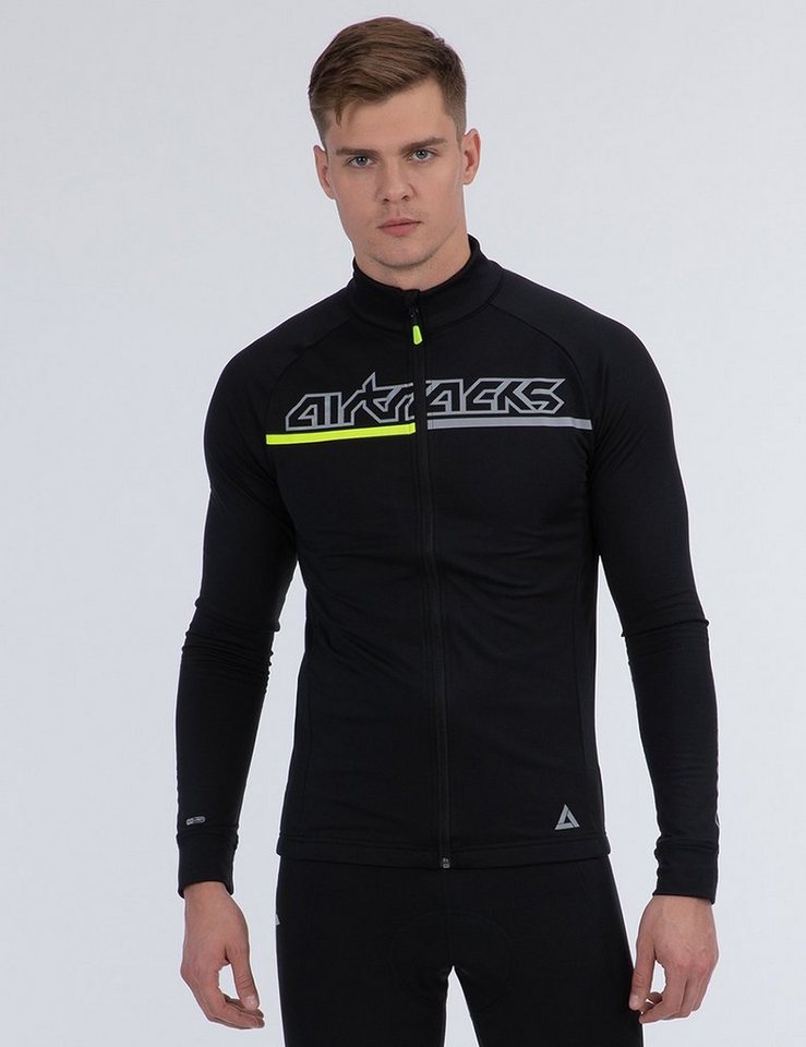 Airtracks Radtrikot Herren Thermo Fahrradtrikot Langarm Pro Team Radtrikot mit Winter Fleece für Herbst-Winter » S M L XL XXL XXXL « von Airtracks