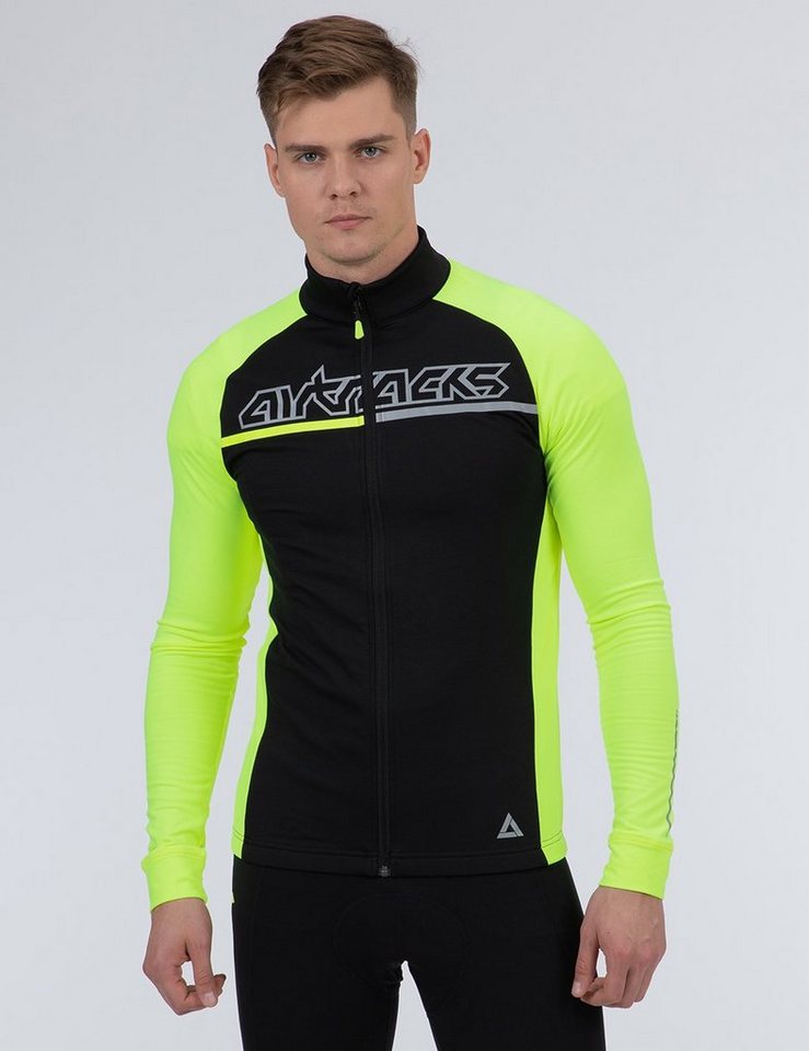 Airtracks Radtrikot Herren Thermo Fahrradtrikot Langarm Pro Team Radtrikot mit Winter Fleece für Herbst-Winter » S M L XL XXL XXXL « von Airtracks