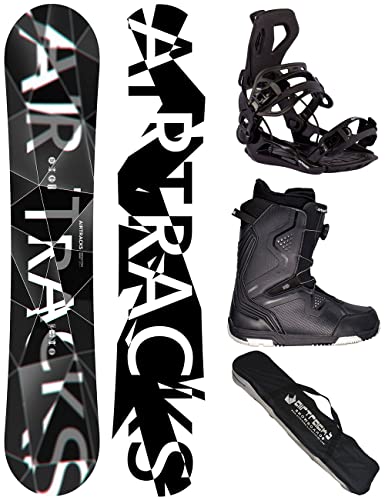 Airtracks Snowboard Set - Wide Board Refractions Game 155 - Softbindung Master - Softboots Strong ATOP 44 - SB Bag von Airtracks