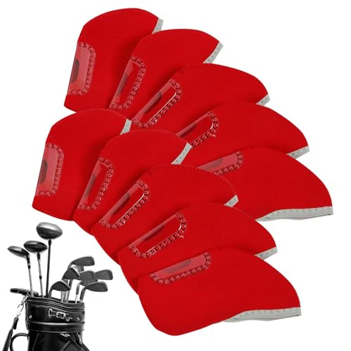 Aisyrain Golfschläger-Eisenhüllen,Golfschläger-Eisenhüllen | 10 Stück Iron Head Covers Golfschlägerhüllen mit sichtbarem Design | Golfschlägerkopfhüllen Freunde, Familie, von Aisyrain