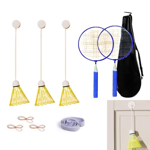 Aizuoni Badminton-Rebound-Trainer - Selbsttrainingsset, Verstellbarer Rückprall, Elastisch, Lustig, Badminton-Trainer-Set-Ausrüstung, Selbstlern-Übungsmaschine, Geschenk Für Kinder Und Erwachsene von Aizuoni