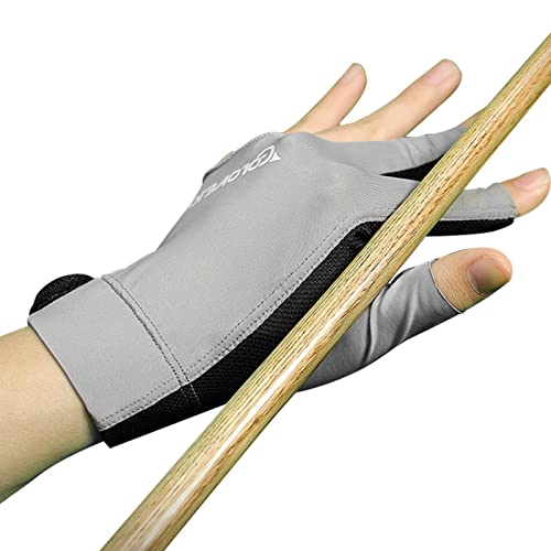 Aizuoni Billard-Handschuh | Mann Frau Handschuhe Elastische 3 Finger Billardhandschuhe, Professionelle Match-Handschuhe rutschfest Einstellbar Geeignet Nine-Ball Carom Pool Zubehör von Aizuoni