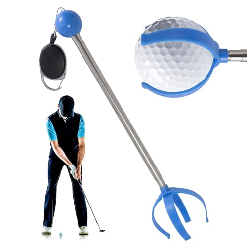 Aizuoni Teleskopischer Golfball-Picker, Golfball-Pickup-Retriever - Golfball Pick Up Retriever Grabber Claw,Golfball-Retriever für Wasser, ausziehbares Ball-Retriever-Werkzeug mit präzisem Griff für von Aizuoni