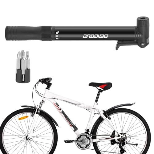 Fahrrad-Luftpumpe, tragbare Fahrradpumpe, Fahrrad-Standpumpe mit Hochdruck 80 Psi, Rennrad-Reifenpumpe, Outdoor-Fahrradzubehör für Stadt-, Falt- und Mountainbikes von Aizuoni