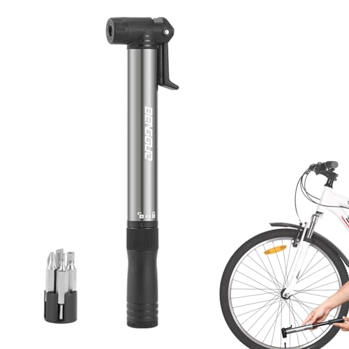 Fahrradluftpumpe, Luftpumpe für Fahrrad - Fahrrad-Standpumpe mit Hochdruck 80 Psi,Tragbare Ballpumpe, Fahrrad-Standpumpe für Outdoor-Fahrradzubehör von Aizuoni