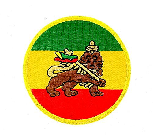 Patch, gestickt, zum Aufbügeln, für Rucksäcke, Rasta, Reggae, Äthiopien, Löwe von Akachafactory