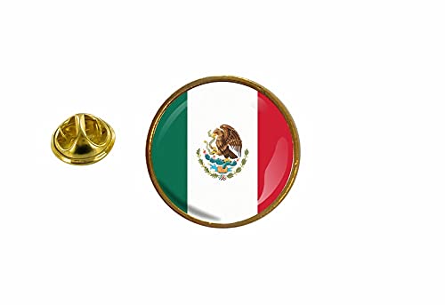 Akachafactory Anstecknadel, Mexikanische Flagge, rund, mit Schleife von Akachafactory