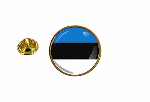 Akachafactory Anstecknadel, Motiv: Flagge Estland rund von Akachafactory