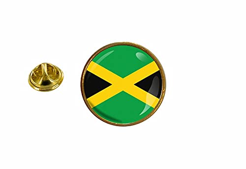 Akachafactory Anstecknadel, Motiv: Jamaikanische Flagge, Rasta, rund von Akachafactory