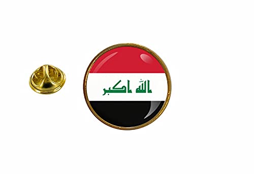 Akachafactory Anstecknadel mit Irak-Flagge, rund, mit Schleife von Akachafactory