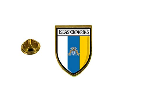 Akachafactory Pin Anstecker Anstecker Anstecker Stadt Flagge Kanarien Spanien von Akachafactory