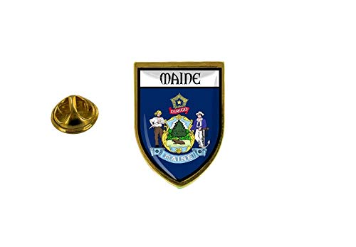 Akachafactory Pin Anstecker Anstecker Anstecker Stadt Flagge Wappen USA Maine von Akachafactory
