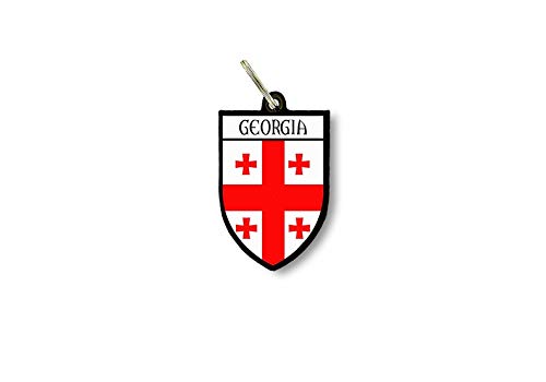 Schlüsselanhänger Schlüsselanhänger Ring Flagge Nationalflagge Souvenir Schild Georgia von Akachafactory