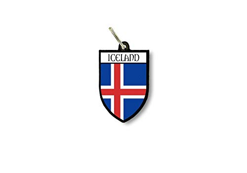Schlüsselanhänger Schlüsselanhänger Ring Flagge Nationalflagge Souvenir Schild Island von Akachafactory