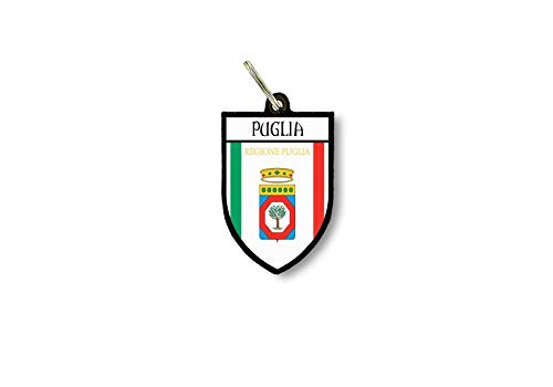 Schlüsselanhänger Schlüsselanhänger Ring Flagge Nationalflagge Souvenir Schild Italien Apulia von Akachafactory