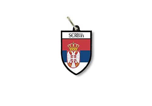 Schlüsselanhänger Schlüsselanhänger Ring Flagge Nationalflagge Souvenir Schild Serbia von Akachafactory