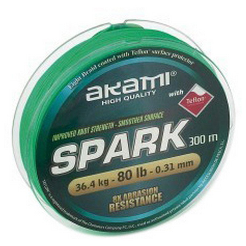 Akami Spark Braided Line 300 M Grün 0.080 mm von Akami