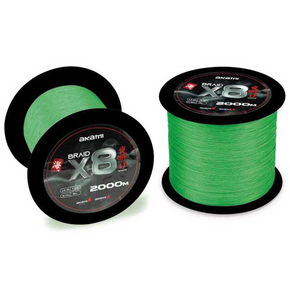 Akami Yoake X8 2000 M Braided Line Grün 0.400 mm von Akami