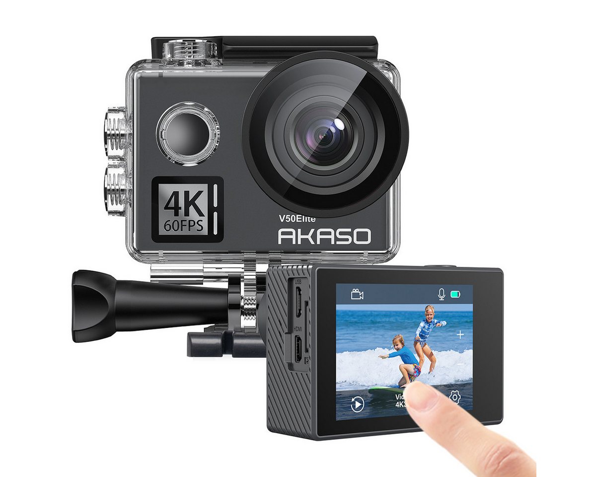 Akaso V50 Elite Action Kamera - 4K/60fps, Bildstabilisierung, Action Cam (IEEE 802, wasserdichtes Gehäuse und umfangreiches Zubehör-Paket) von Akaso