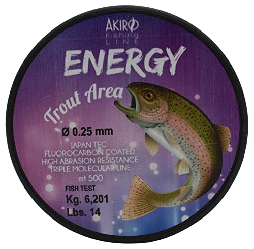 Akiro Energy Trout Fischschnur Unisex Erwachsene, Unisex - Erwachsene, AMENETROVI500.025, Viola Chiaro Fluo, 0.25 mm von Akiro